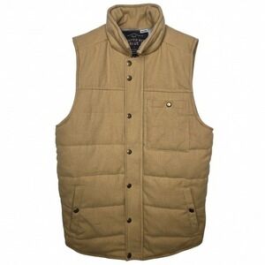 UNITED by BLUE Mens Rugged Heritage Camel Wool Blend Quilted Puffer Vest Size S‎
